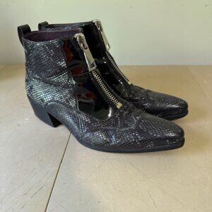 John Fluevog Idol Casablancas/Viper – Snake Print & Patent – Rare Release